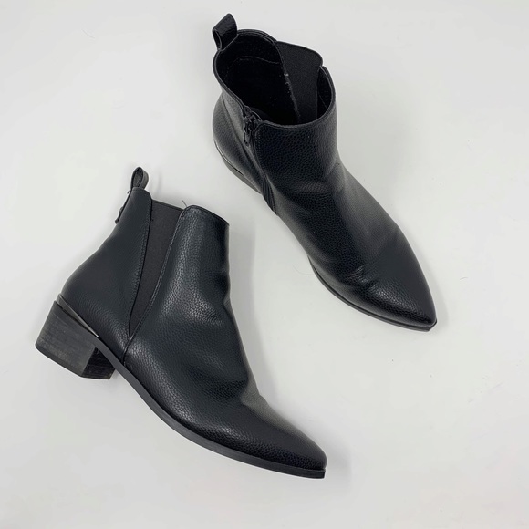 ASOS Black Vegan Leather Ankle Bootie Pointed Toe - Picture 2 of 6